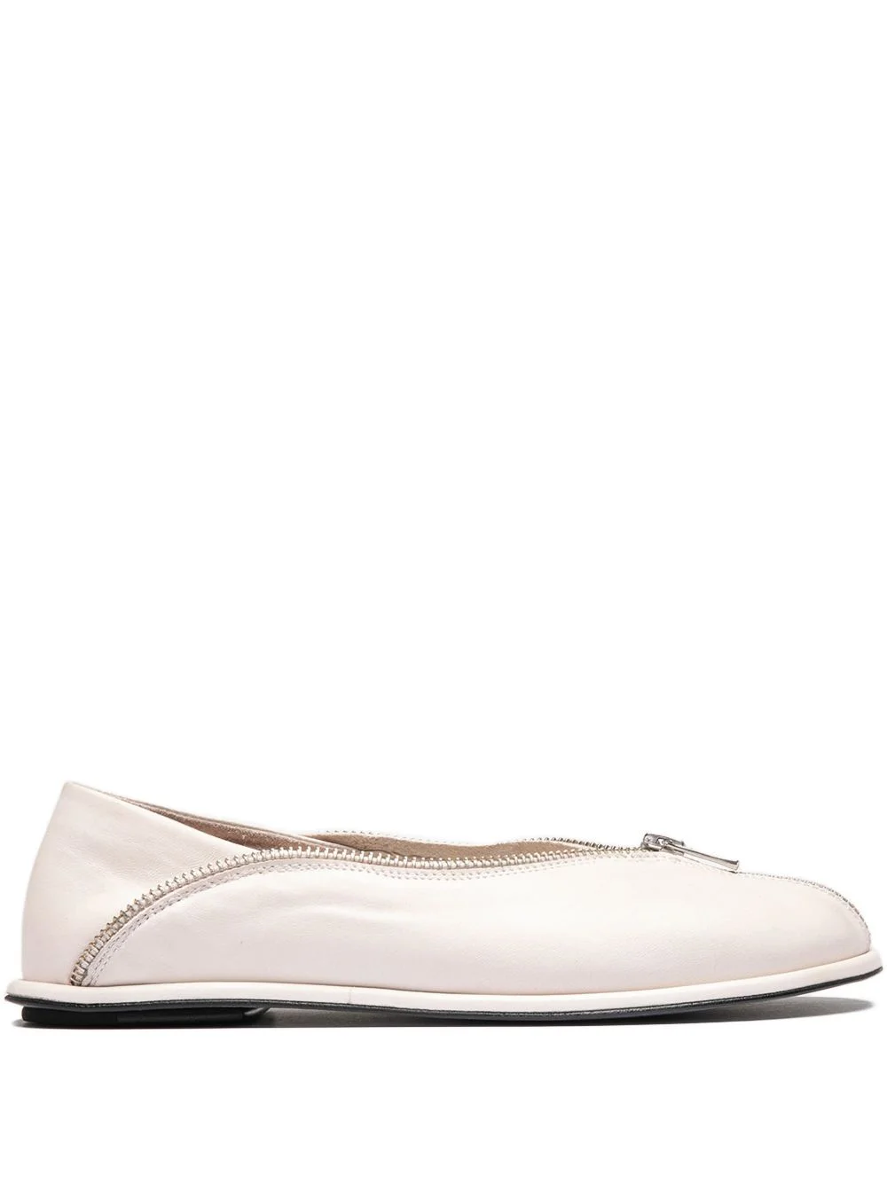 zip-detail leather loafers - 1