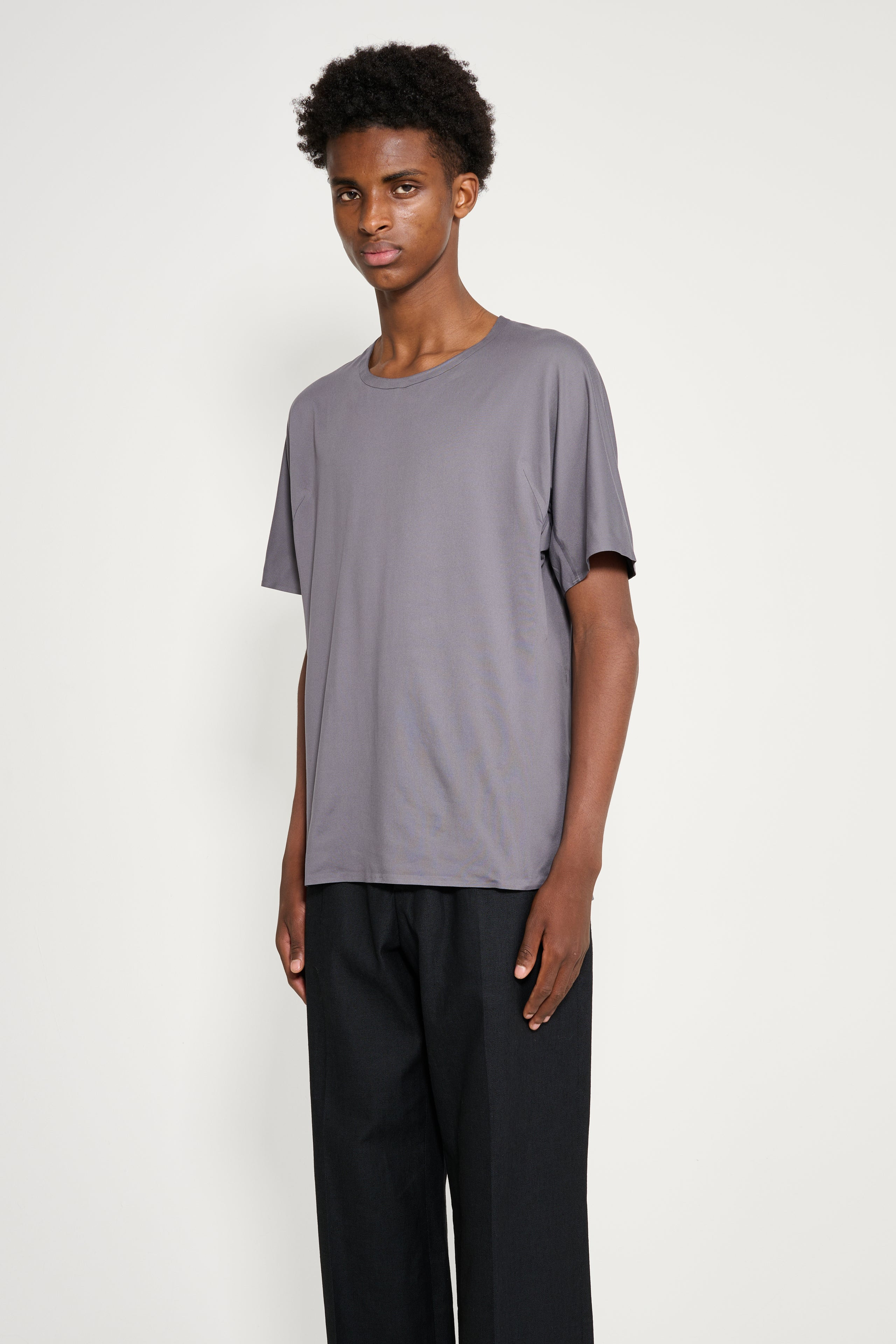 Y-3 RUNNING SHORT SLEEVE TEE GRANITE - 2
