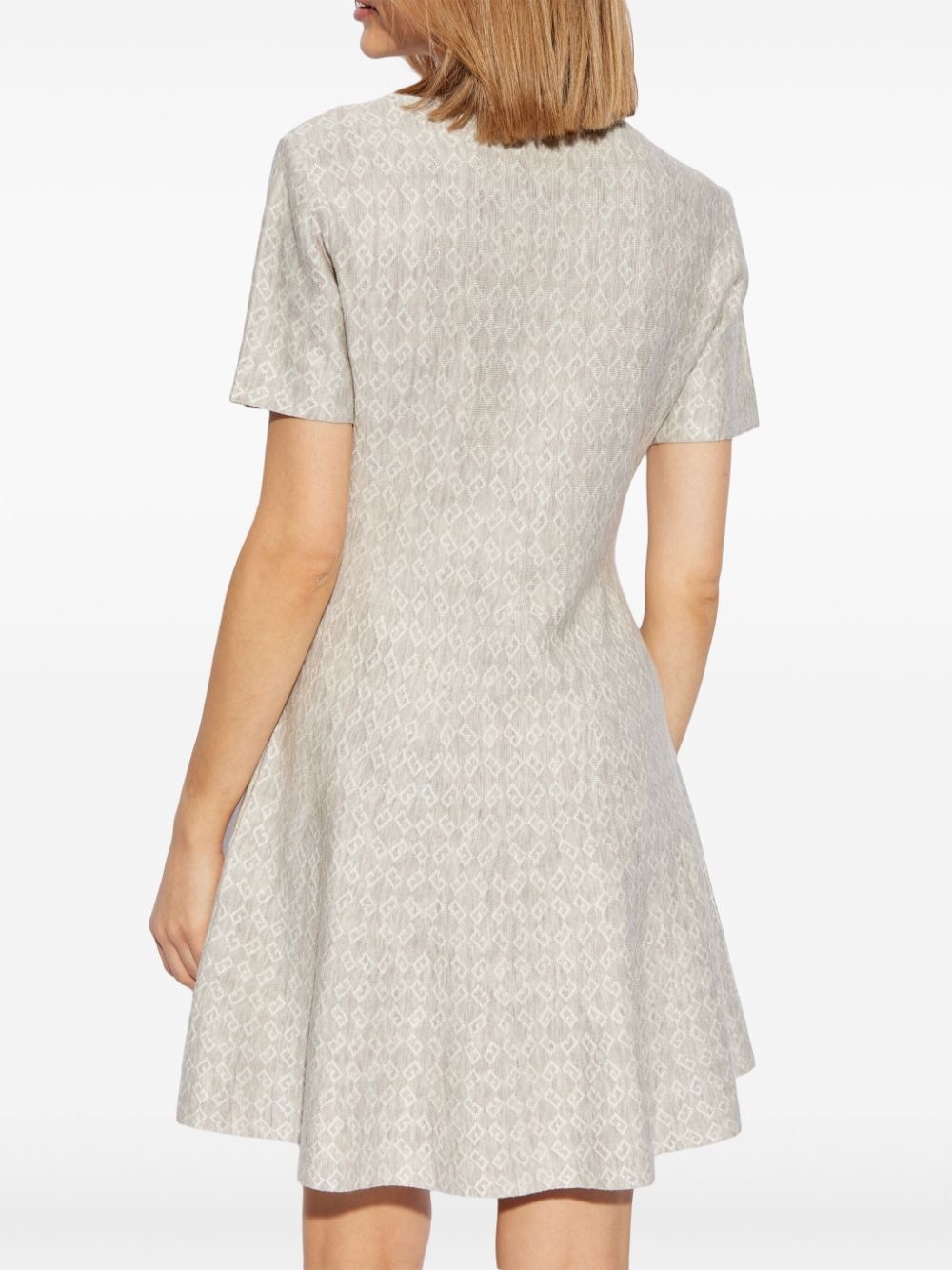 monogram wool-blend dress - 4