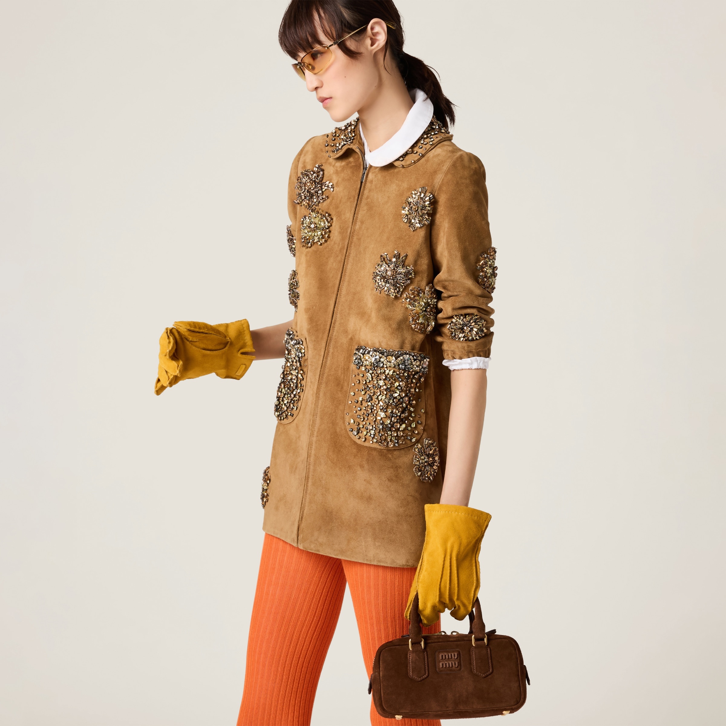 ハンドバッグ Miu Miu Mustard Suede Arcadie Handbag Sunny Yellow Arcadie Matelassé Nappa Leather Bag | Miu Miu
