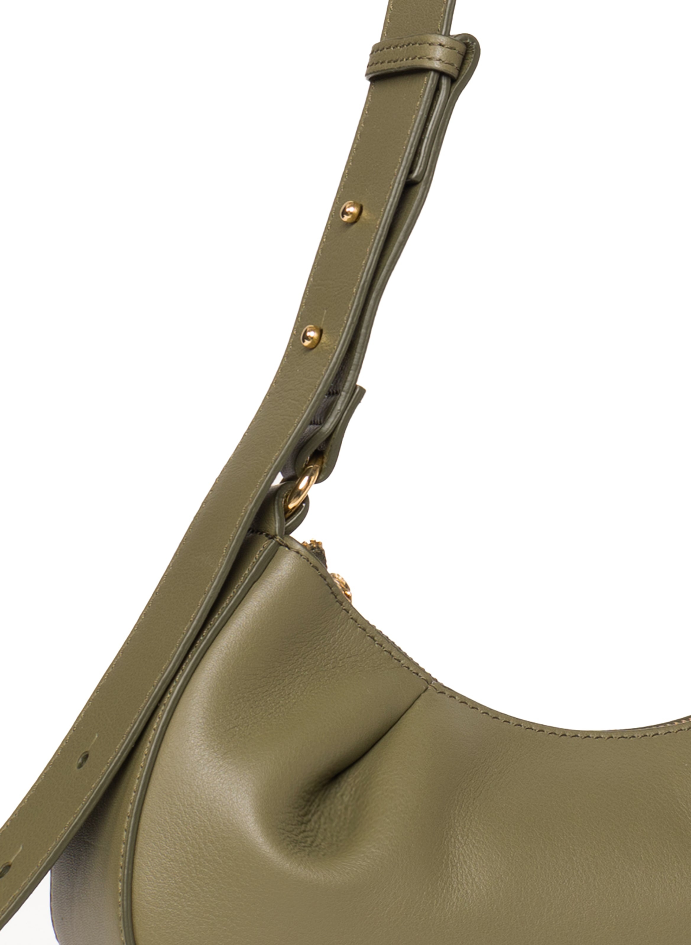 Dimple Moon Small Leather Olive Green - 3