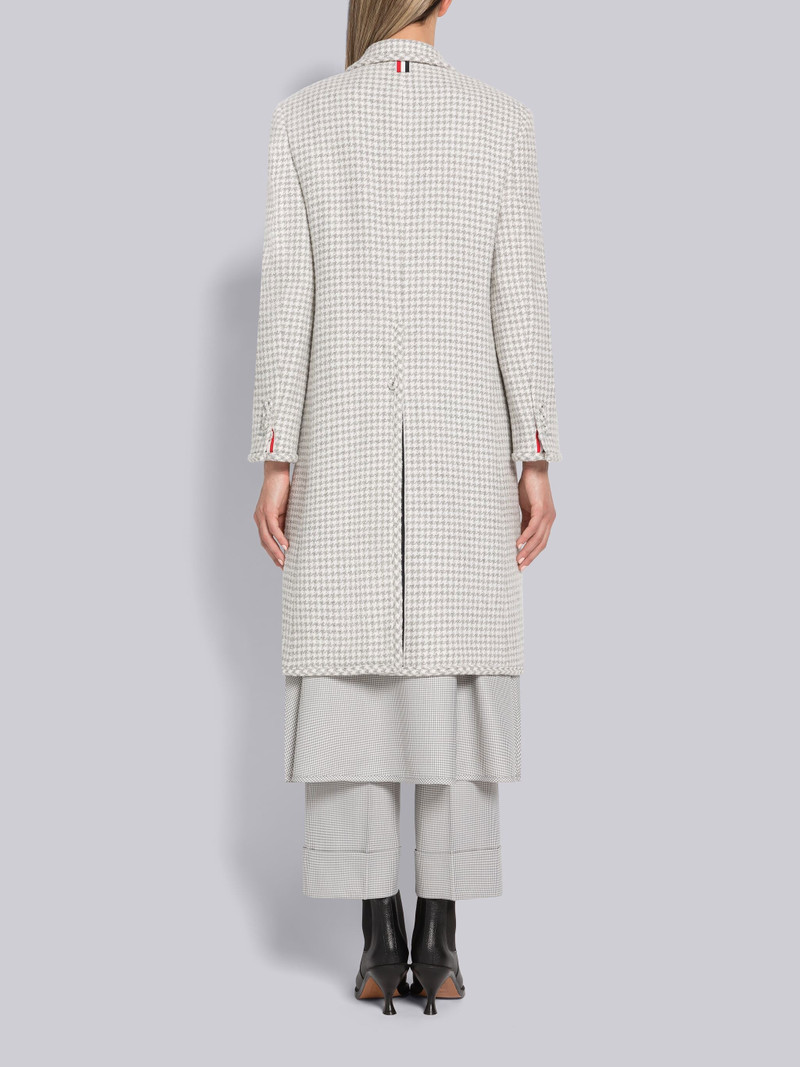 Houndstooth Cashmere Boucle Single Vent Overcoat 3