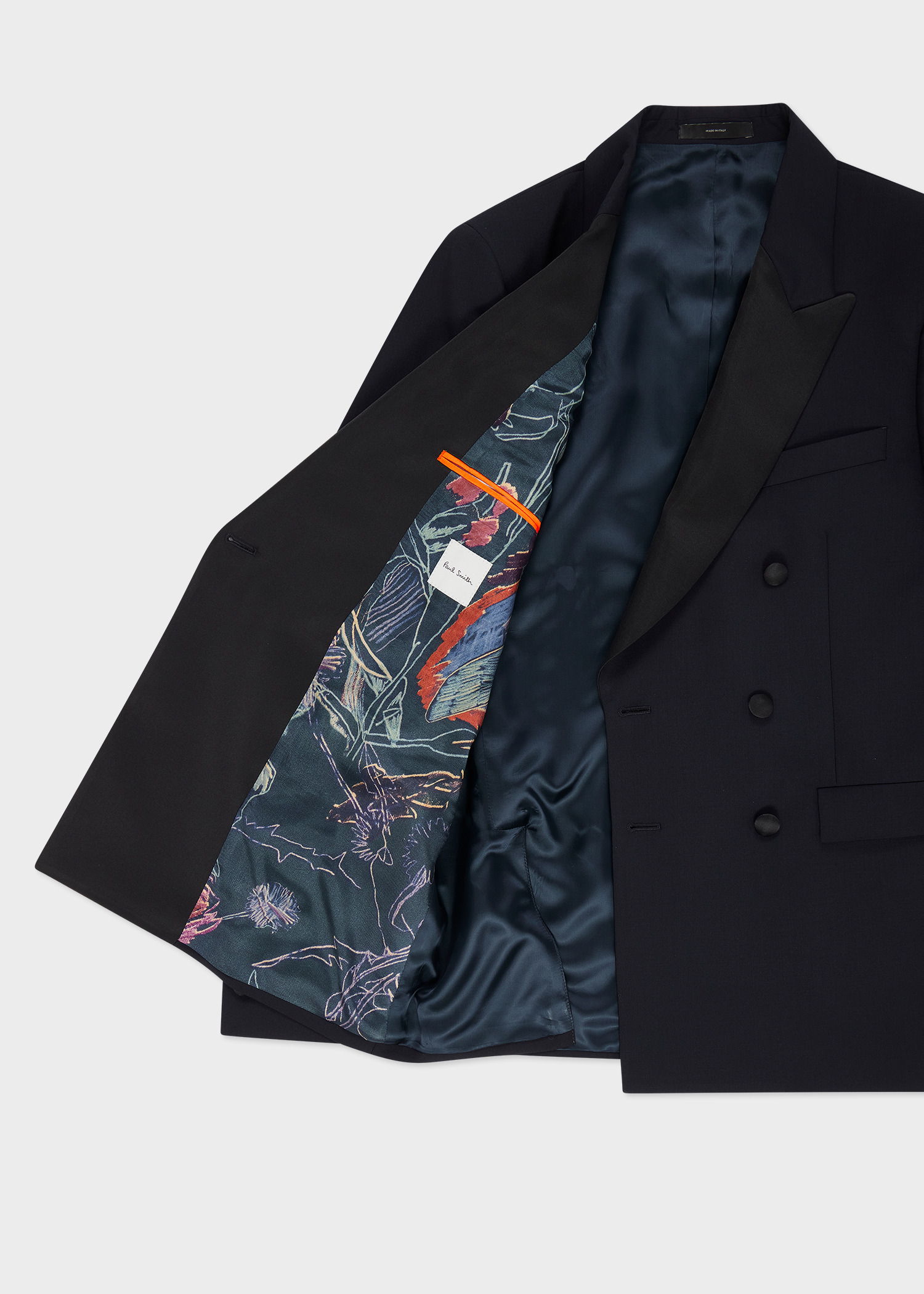 Dark Navy Wool-Mohair Double-Breasted Evening Blazer - 4