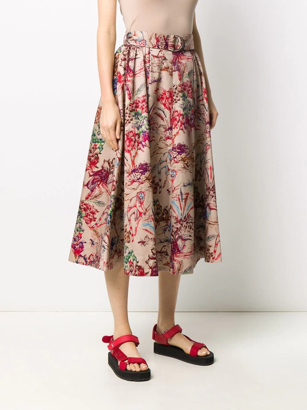 patterned full skirt - 3