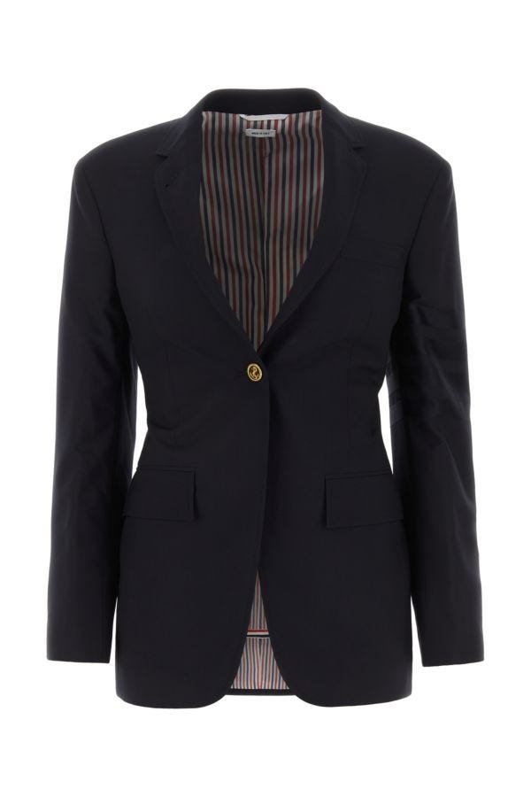 Thom Browne Thom Browne Woman Midnight Blue Wool Blazer
