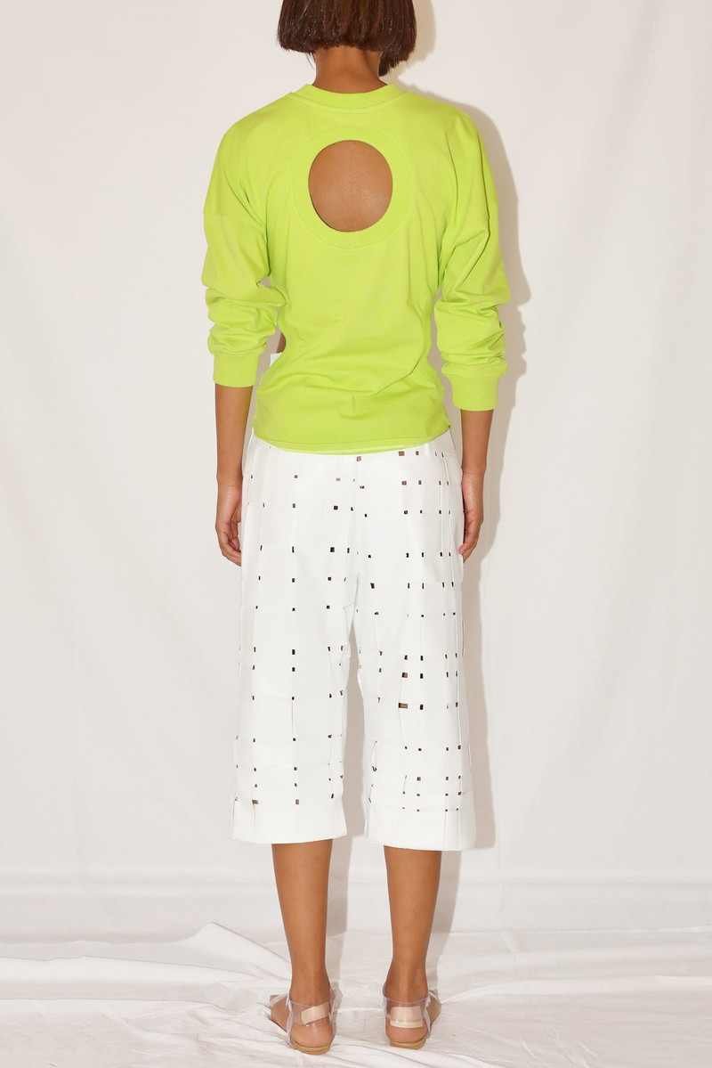 LONG SLEEVE JERSEY TOP WITH CUTOUT DETAIL ACID LIME 3