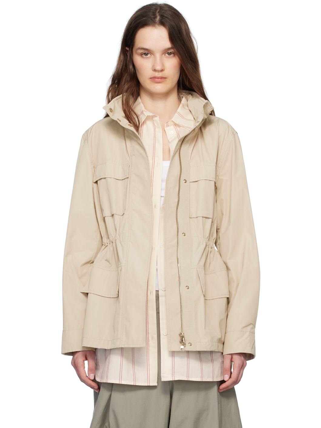 ジャケット MONCLER Woman Jacket Beige K10931A0005654AQE 20X Beige Bi-Material Jacket - Moncler - Women | WE IN STYLE
