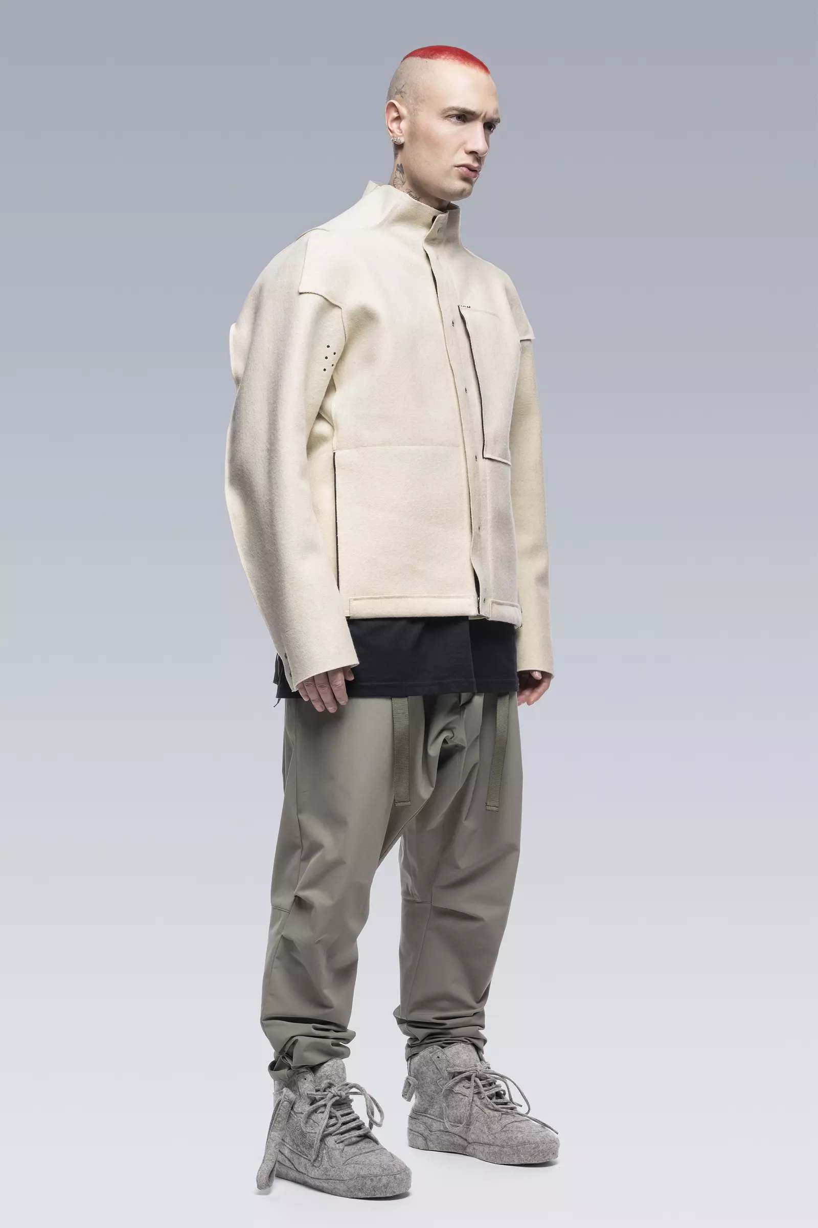 J70-BU Burel® Wool Jacket White - 2