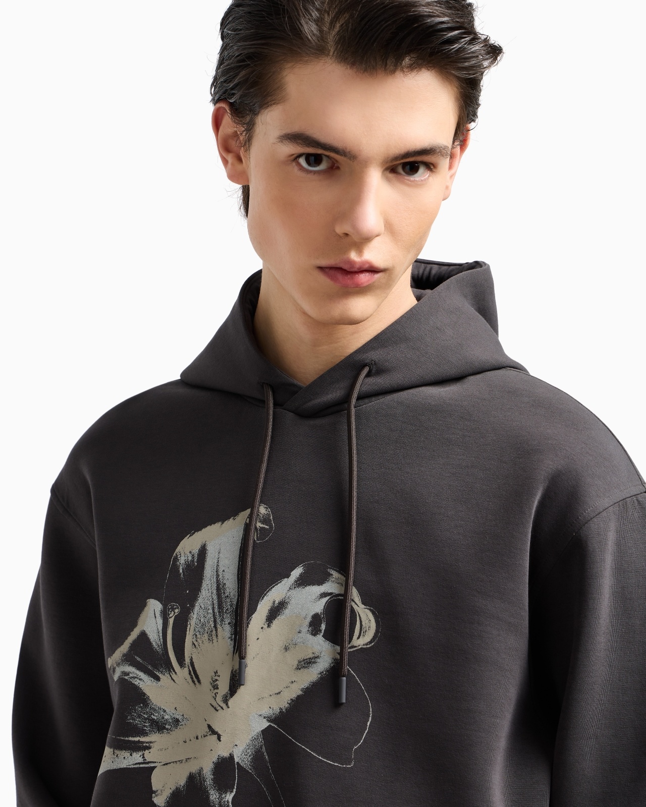 LOOSE-FIT HOODED SWEATSHIRT IN DOUBLE JERSEY WITH AN OVERSIZED LILY PRINT - 5