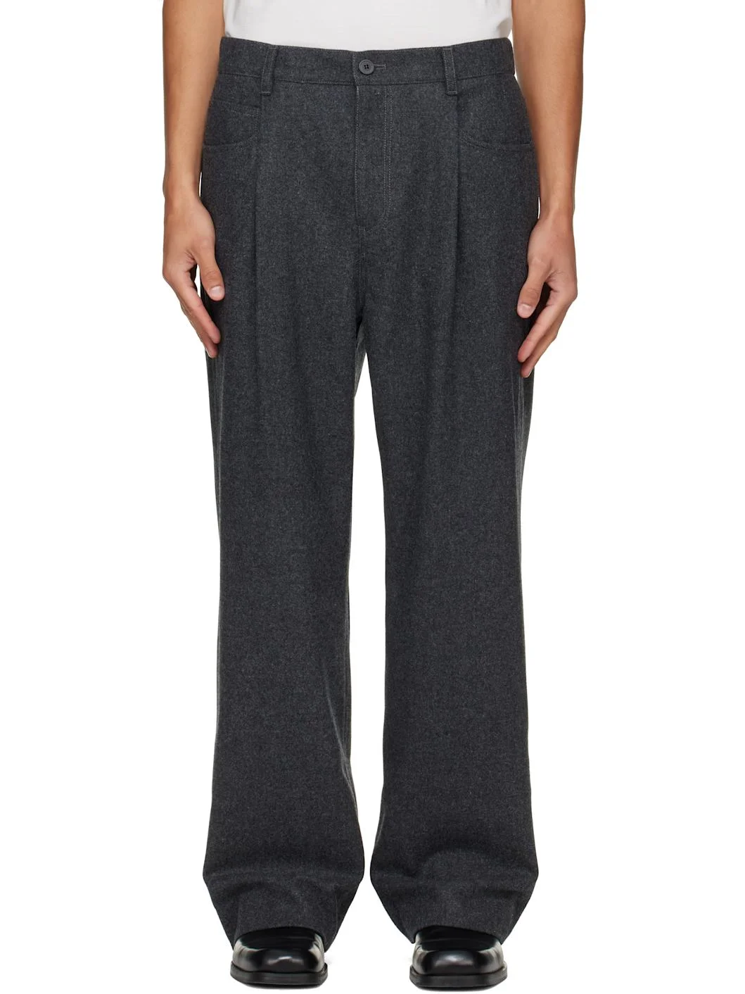 Gray Melton Trousers - 1