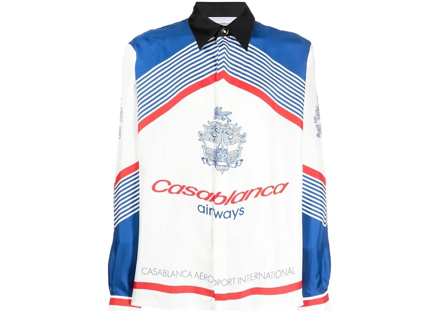 Casablanca Airways Silk Long Sleeved Shirt White/Multicolour - 1