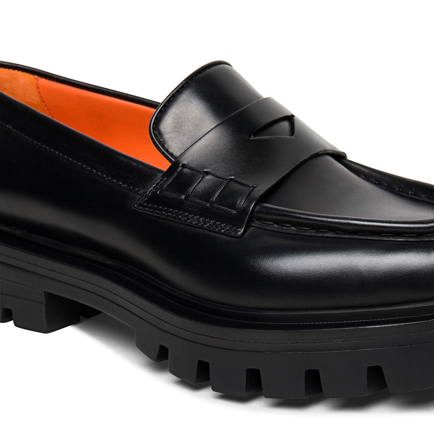 Women’s polished black leather penny loafer - 5