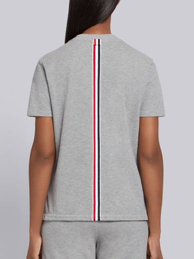 Thom Browne Light Grey Classic Cotton Pique Relaxed Fit Center Back Stripe Short Sleeve Tee outlook