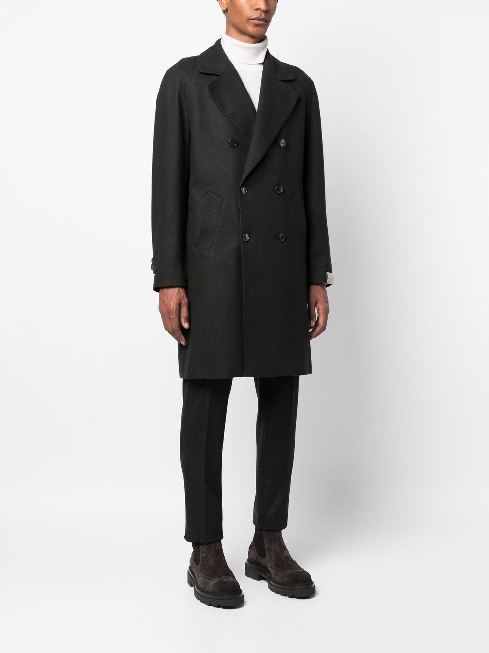 double-breasted wool coat - 3