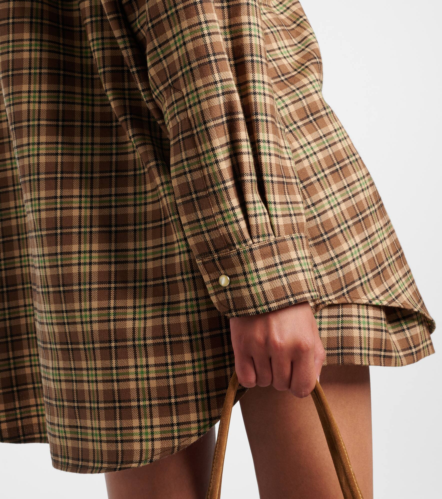 Plaid oversized virgin wool shirt - 5