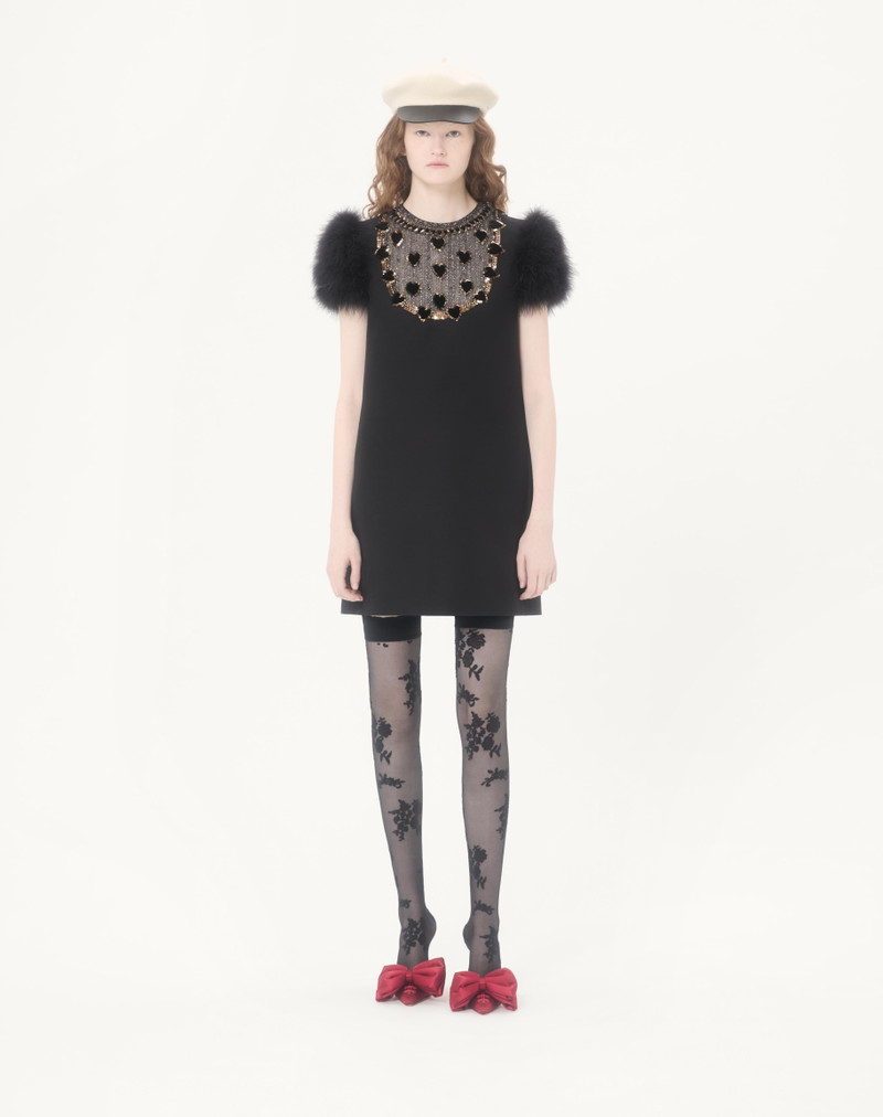 Valentino EMBROIDERED CREPE COUTURE SHORT DRESS outlook