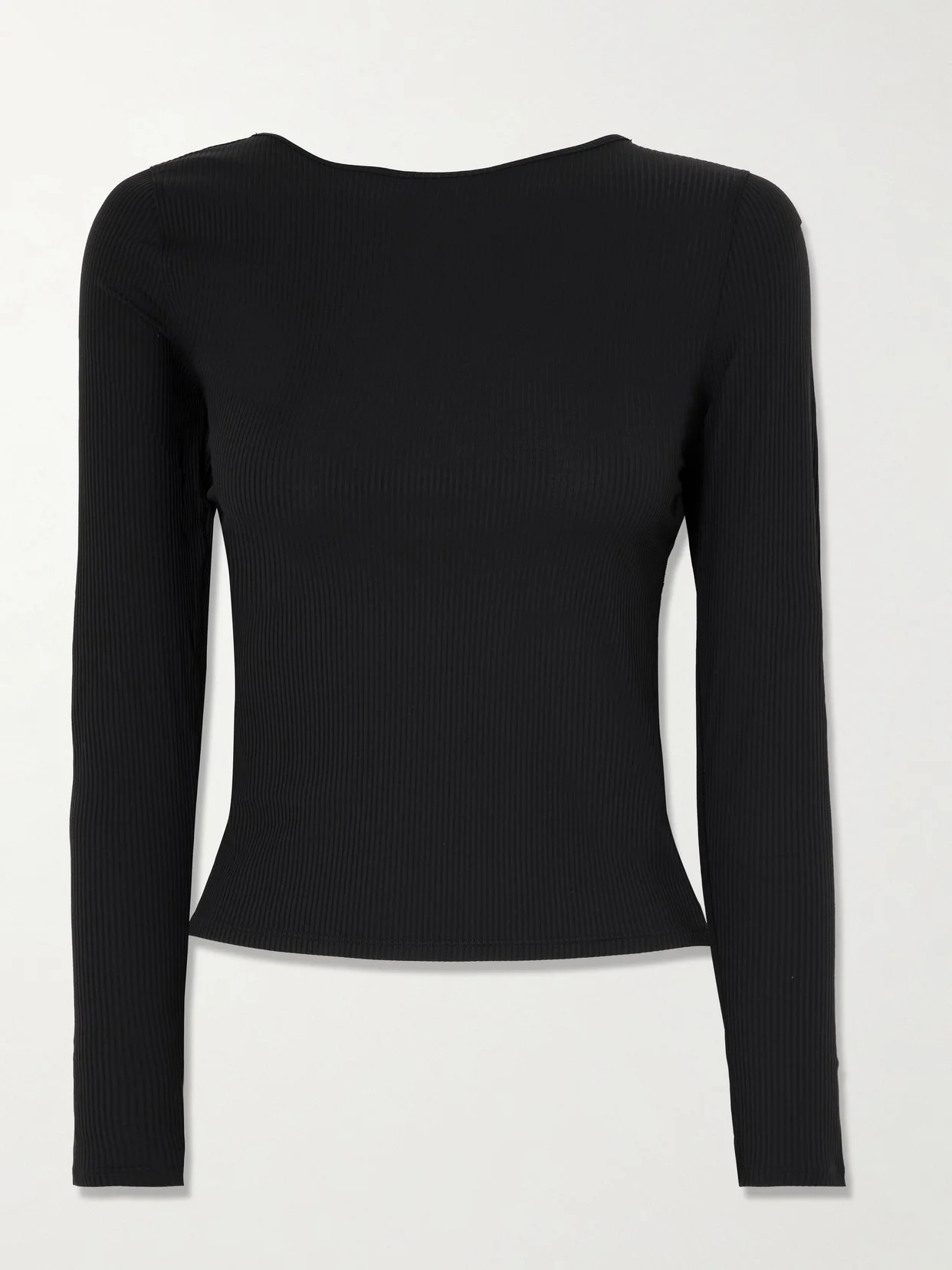 Ribbed Scoop-back Yoga Long-sleeve Shirt - 1