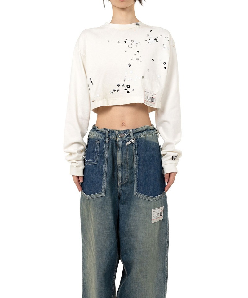 Embellished Cropped Long Sleeve T-shirt 4