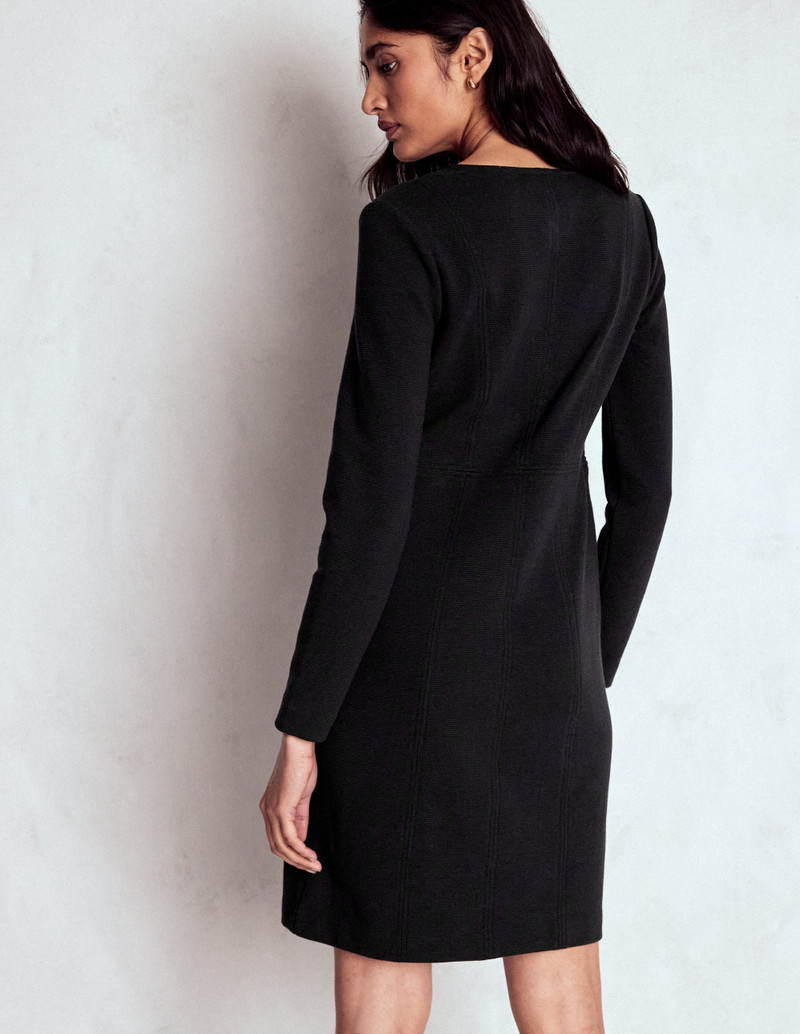 Colette Ottoman Shift Dress-Black 4