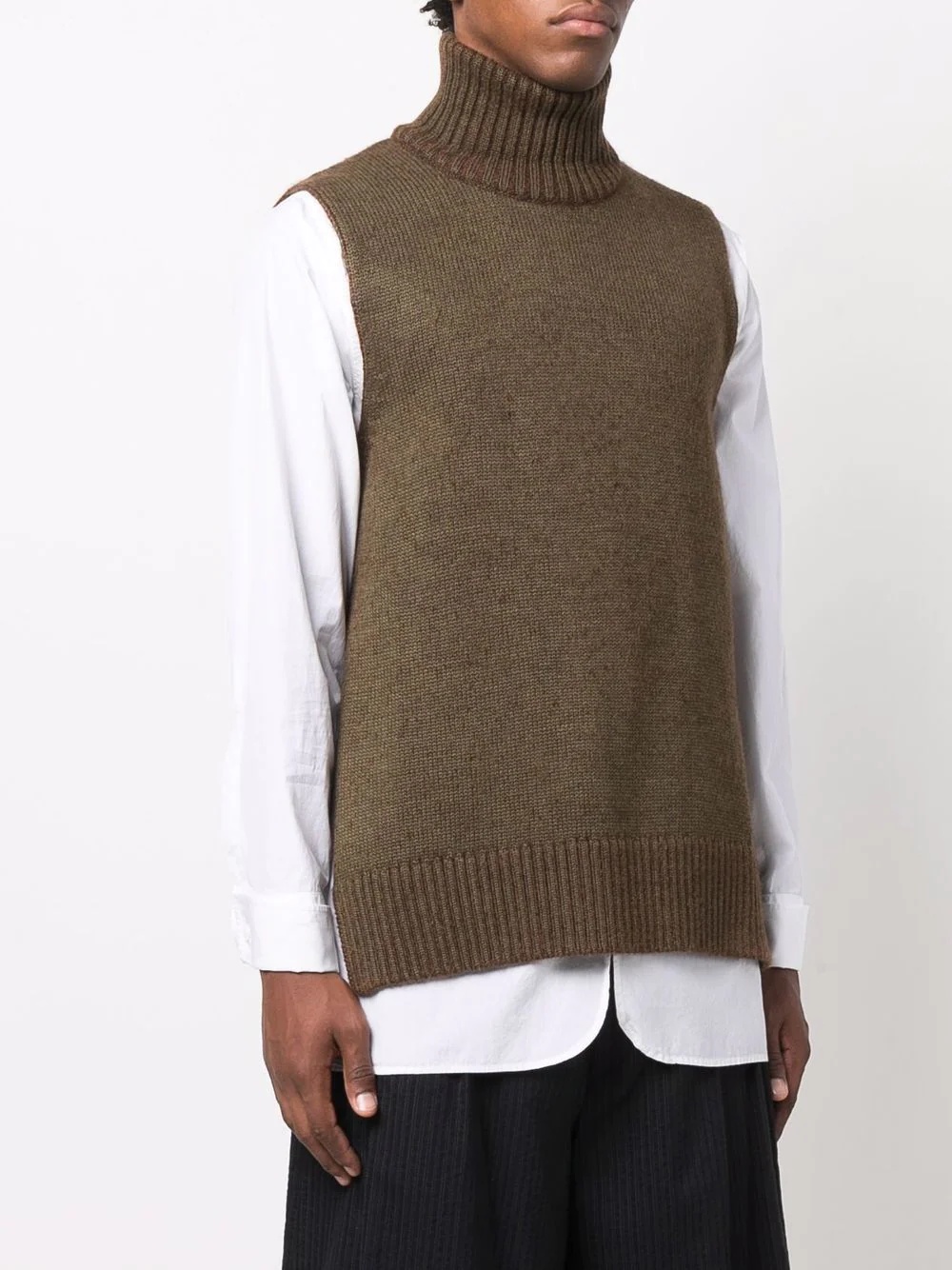 roll neck knitted vest - 3