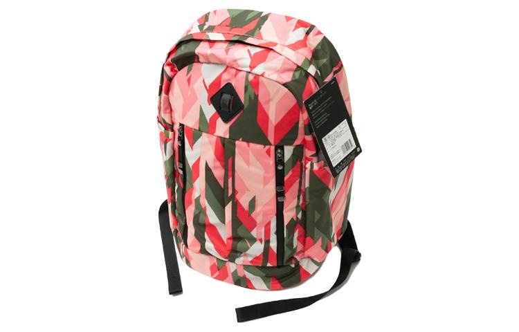 Nike Splicing Colorblock Sports Outdoor Schoolbag Backpack Pink / Military Green / Red BA5242-808 - 3