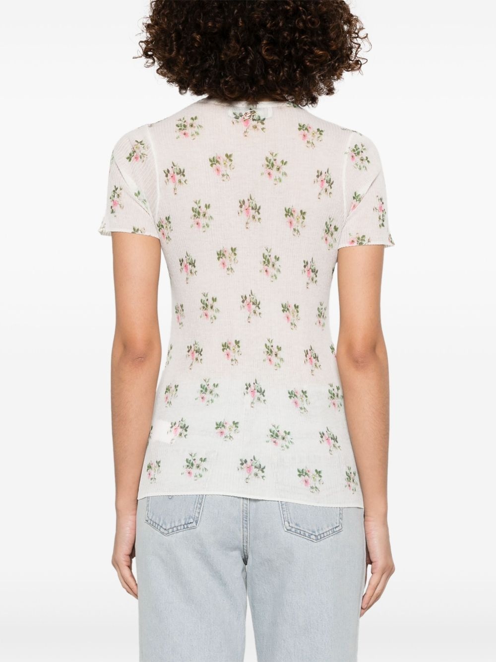 floral-print T-shirt - 4