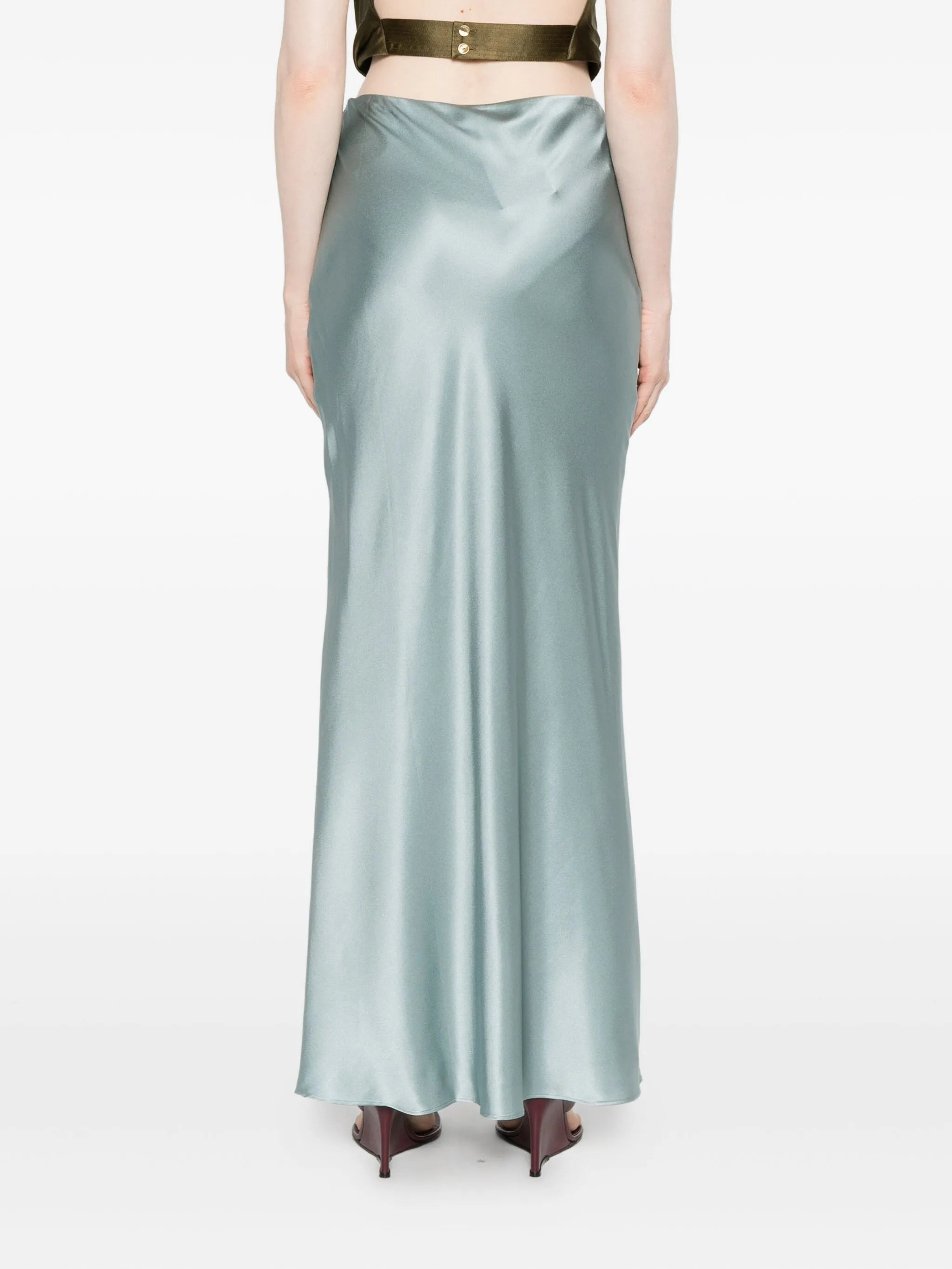 Chantel bias-cut satin maxi skirt - 4