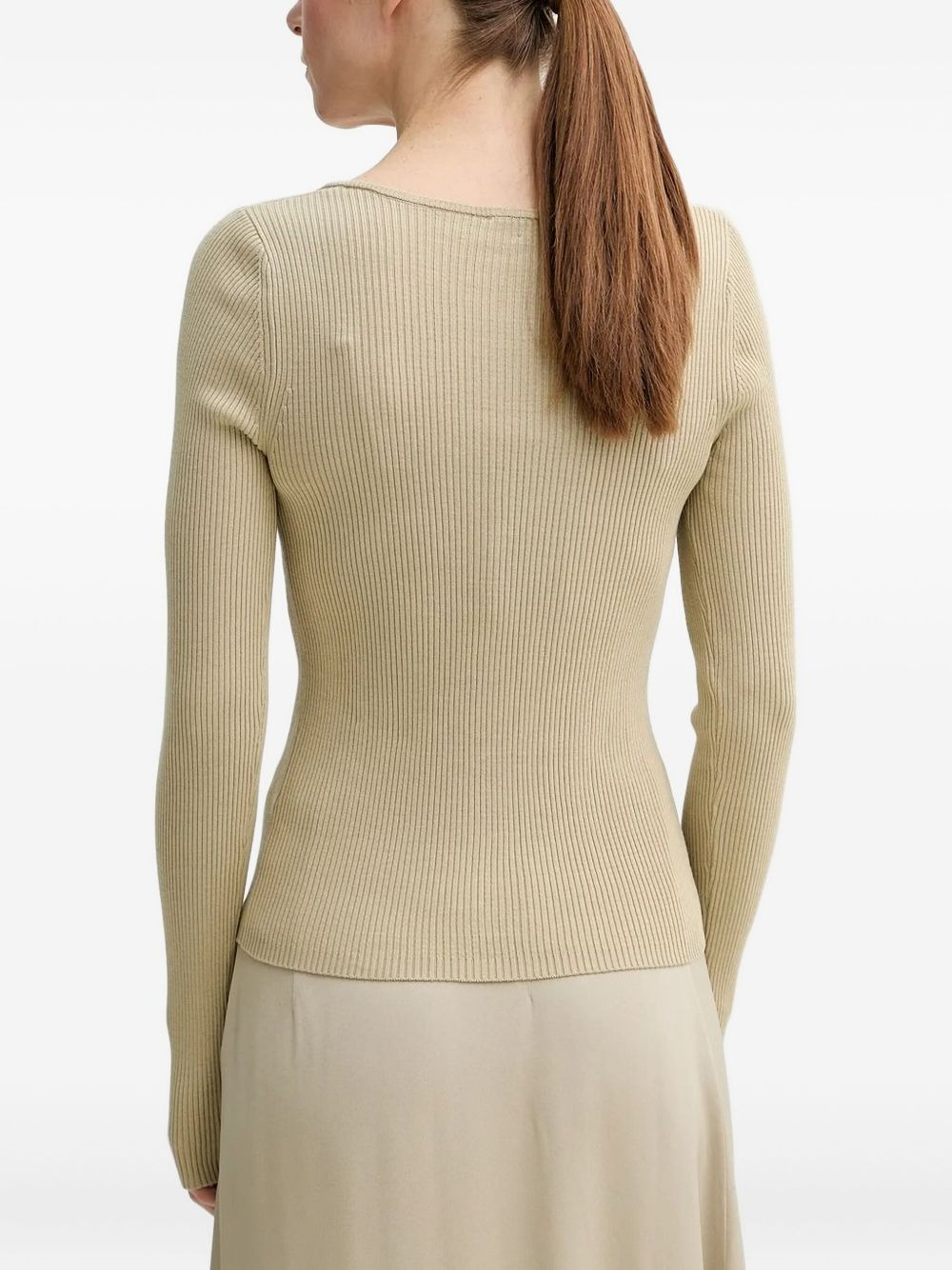 ribbed-knit button cardigan - 3