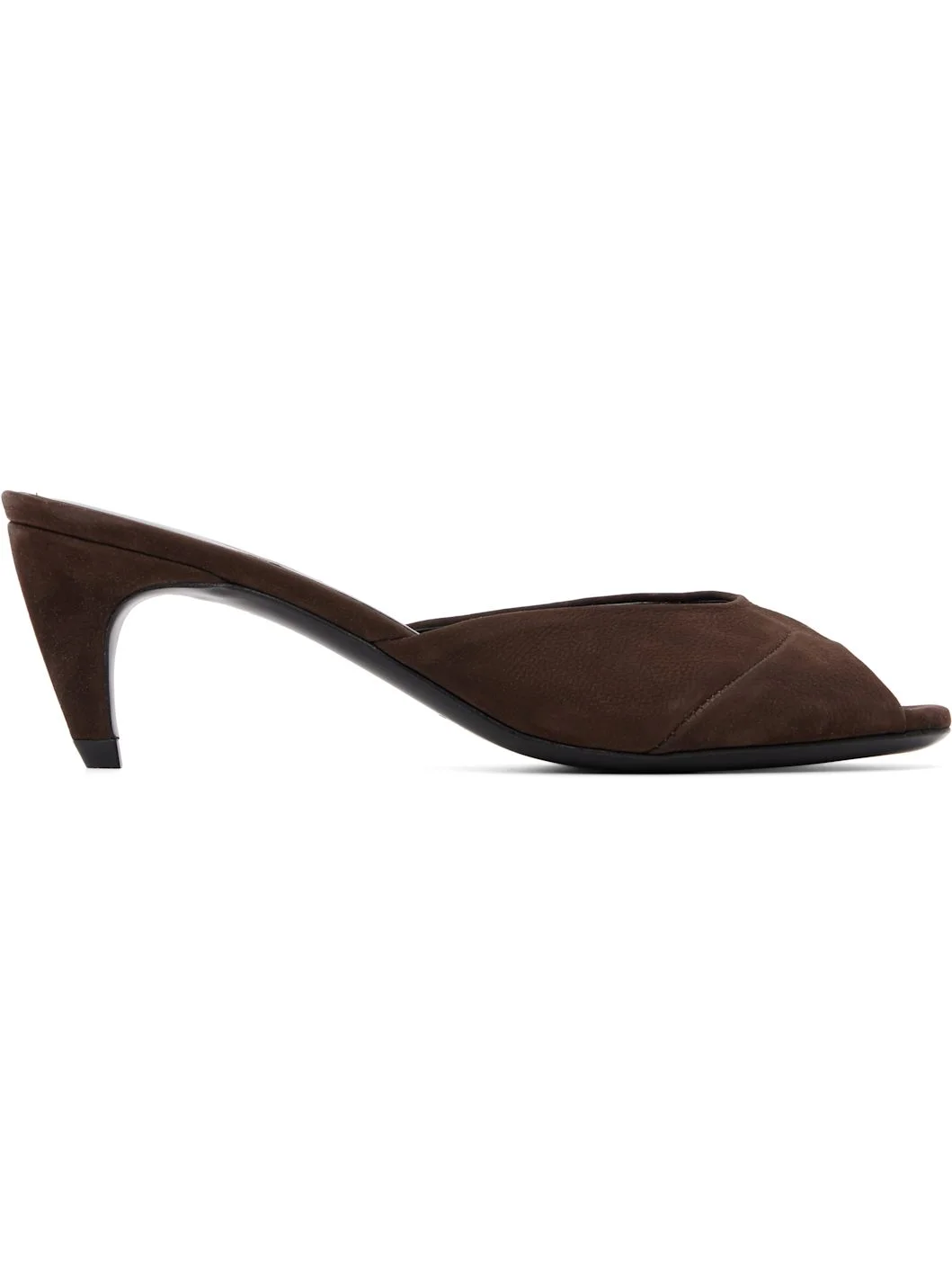 Brown Cave Mule Heeled Sandals - 1