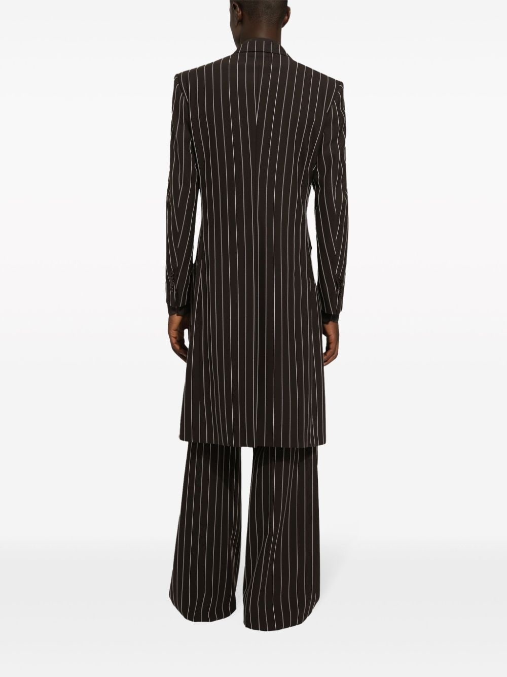 pinstripe virgin wool coat - 4