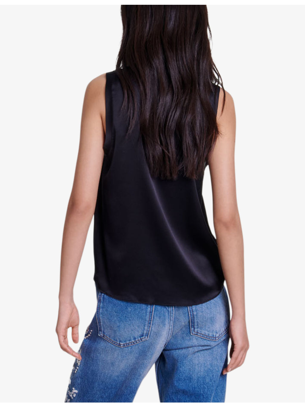 Round-neck relaxed-fit stretch-silk top - 4