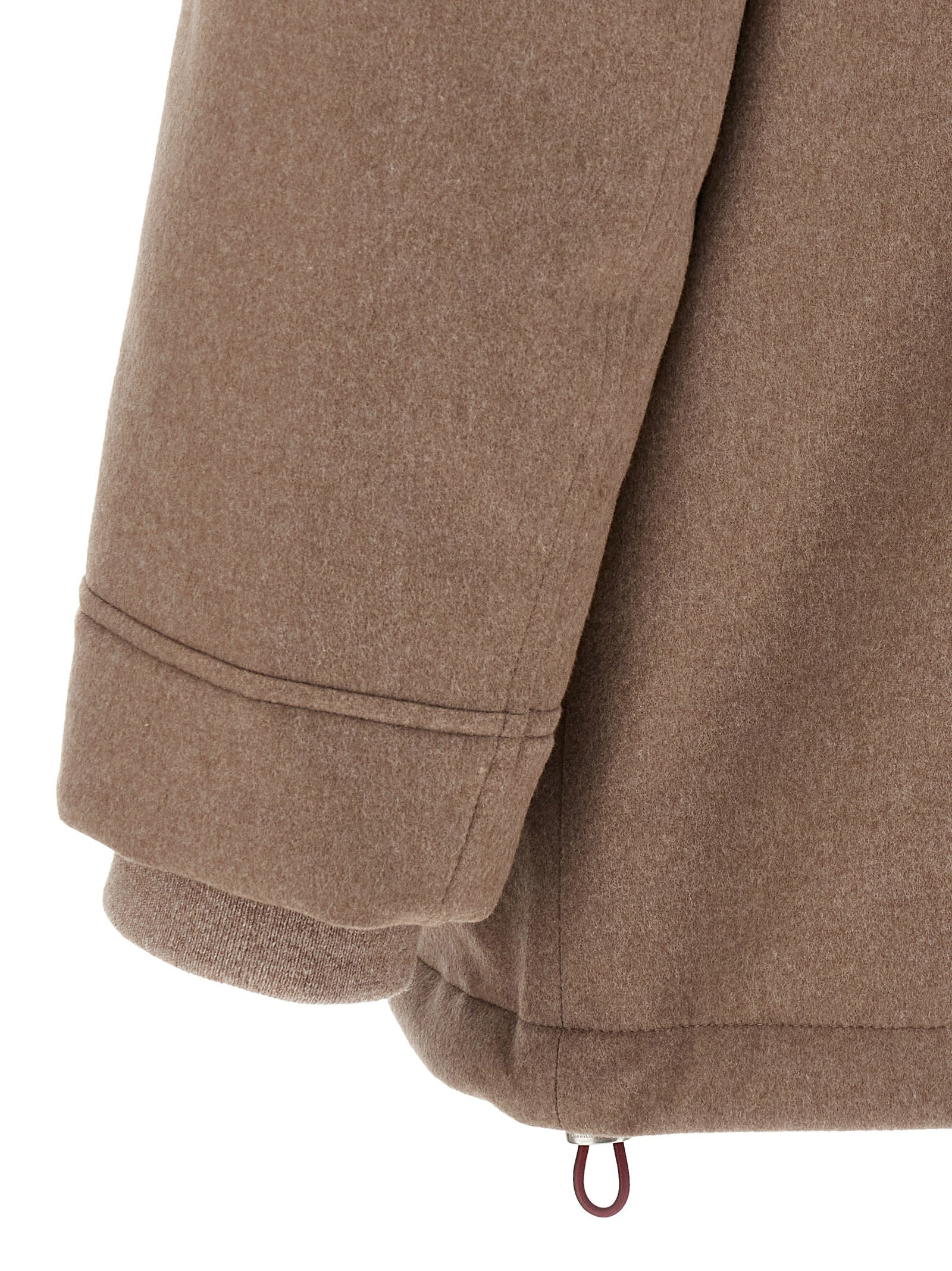 Flannel Down Jacket Puffer Jackets Beige - 4