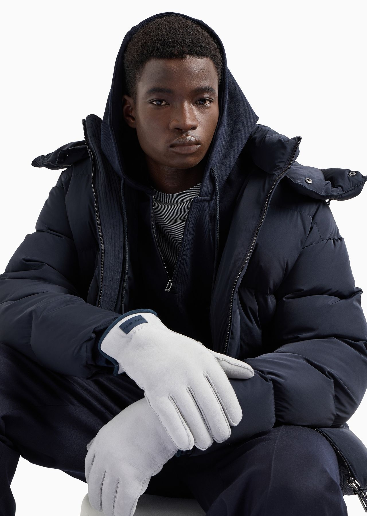 Full-zip water-repellent quilted ottoman nylon down jacket - 7