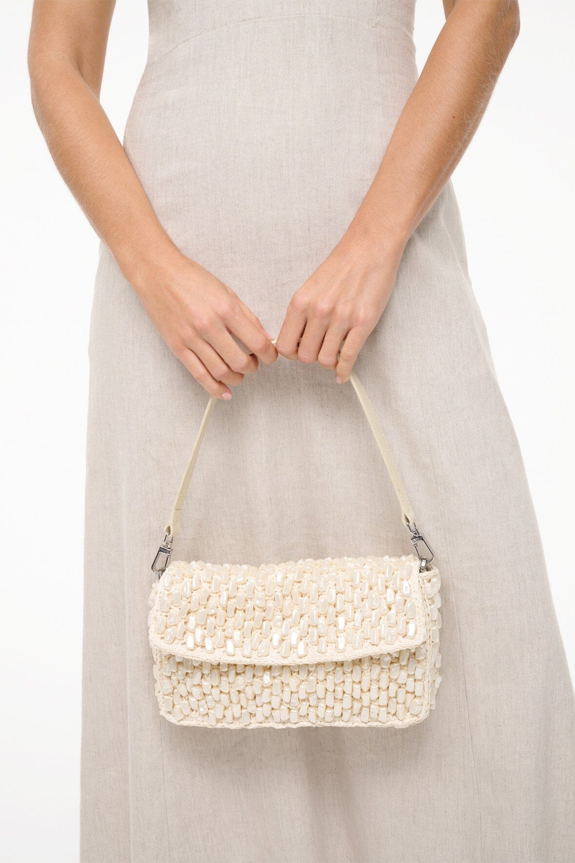 STAUD TIMMY CONVERTIBLE SHOULDER BAG CREAM - 4