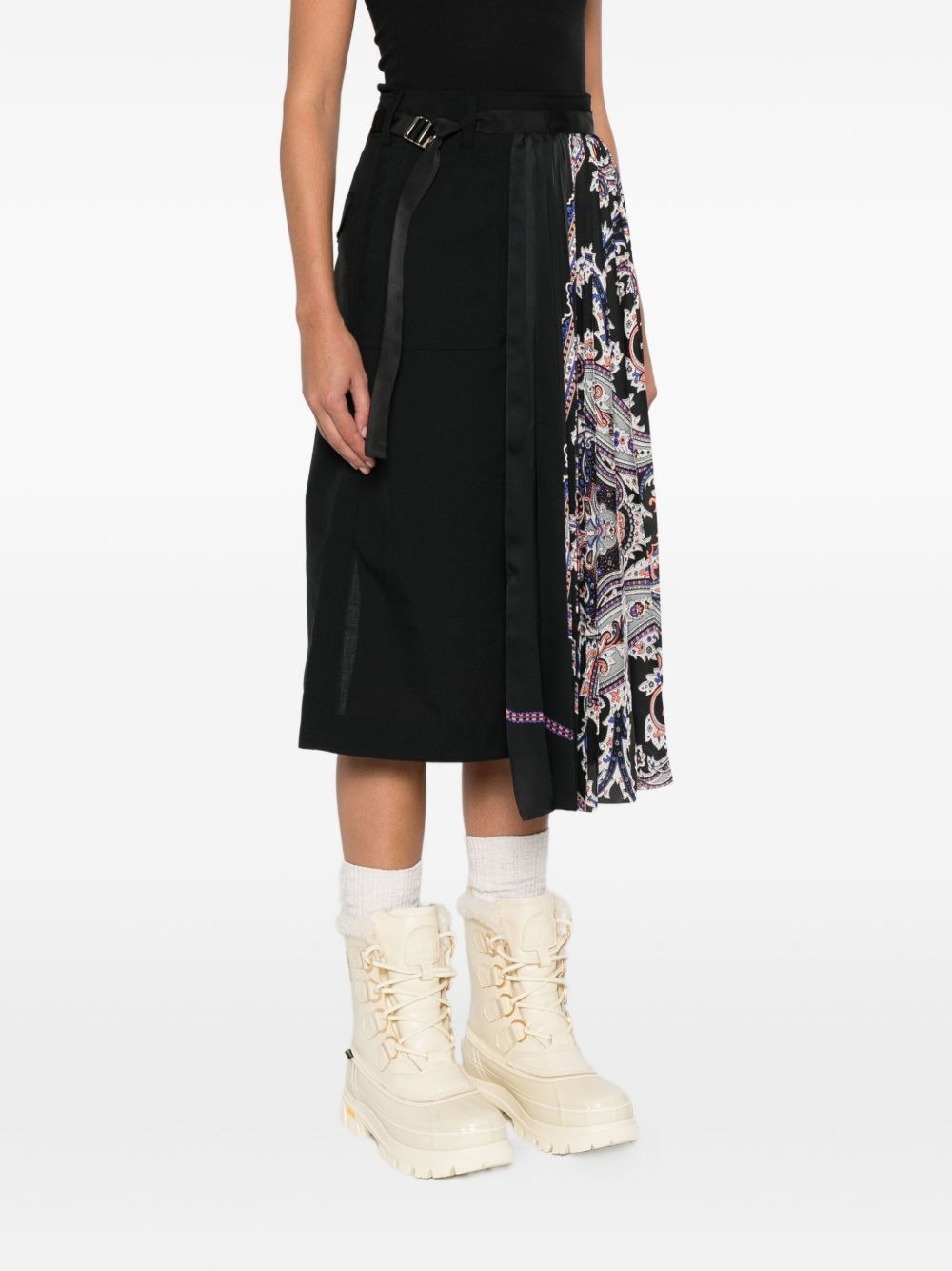 pleated paisley-print skirt - 3