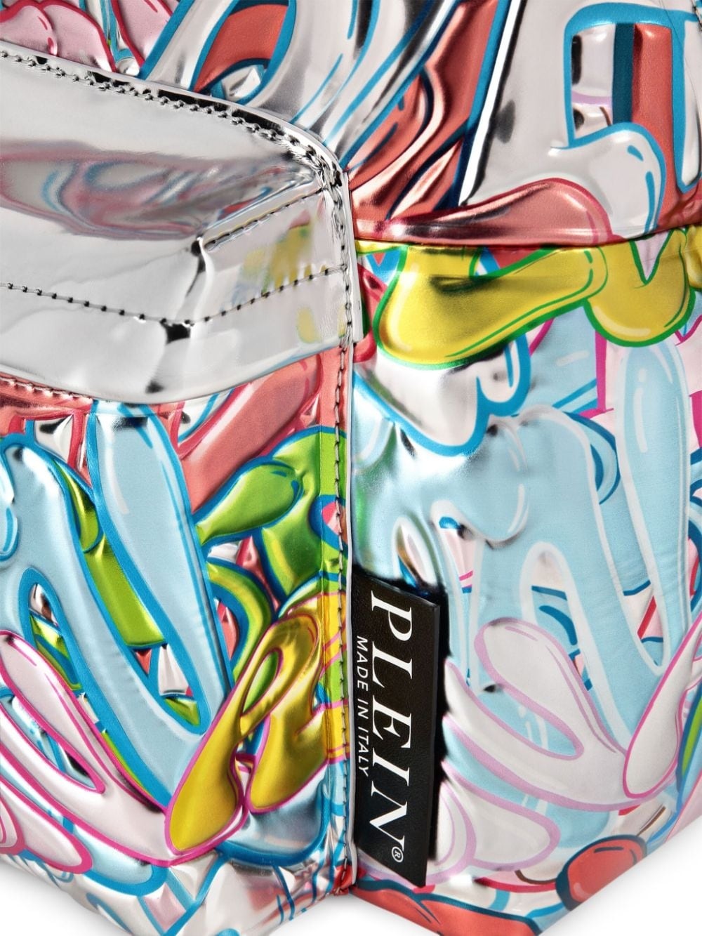 Bombing Graffiti metallic leather backpack - 4
