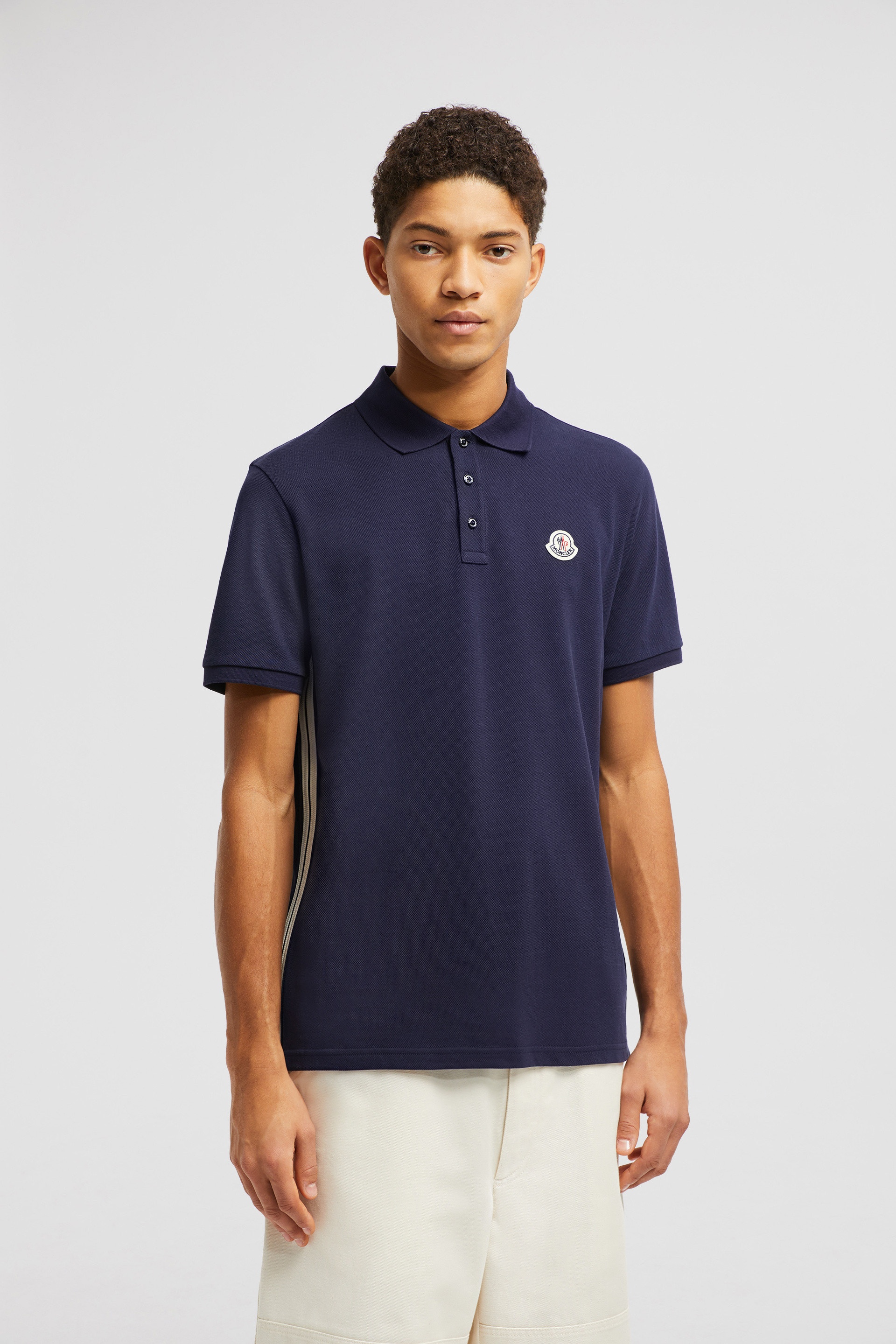Striped Accent Cotton Piquet Polo Shirt - 3