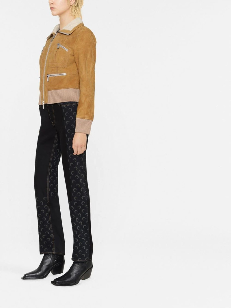 ribbed-detail zipped-up bomber jacket 3