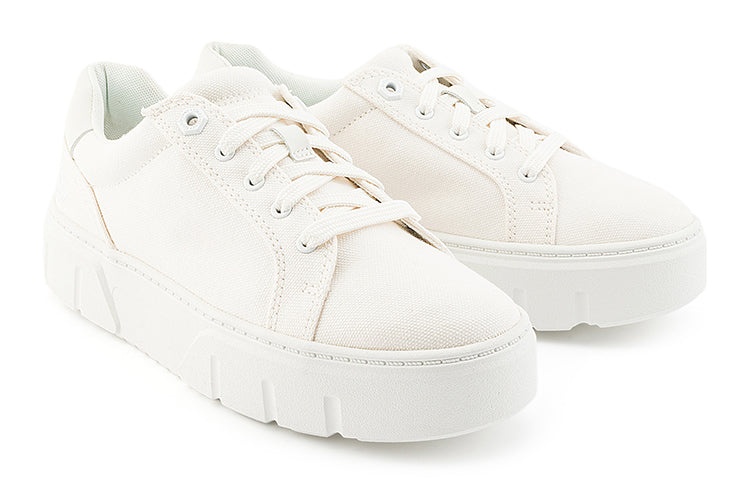(WMNS) Timberland Laurel Court Low Lace Up Sneakers 'White Canvas' A5ZHGW - 4