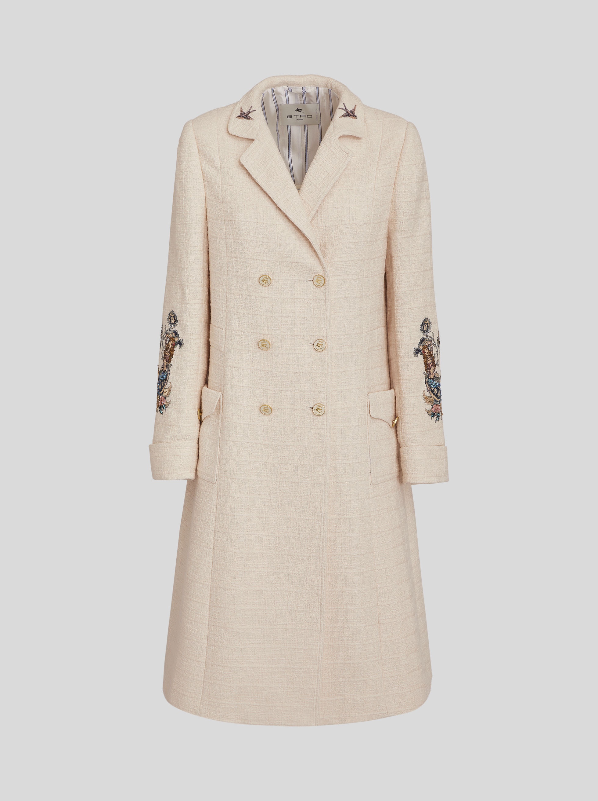 PLACED PRINT COAT WITH OLD SCHOOL EMBROIDERY - 1
