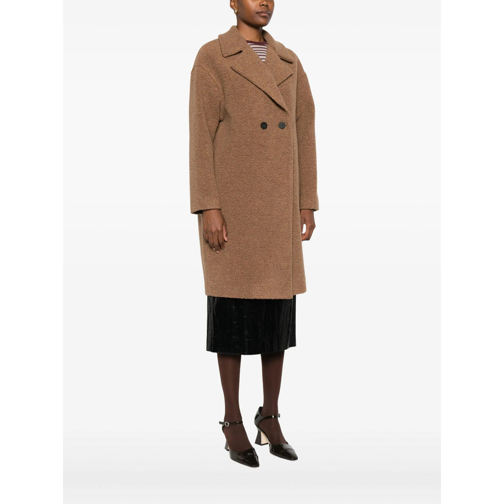 Harris Wharf London Brown Coats - Double Breasted & Peacoats Women - 5