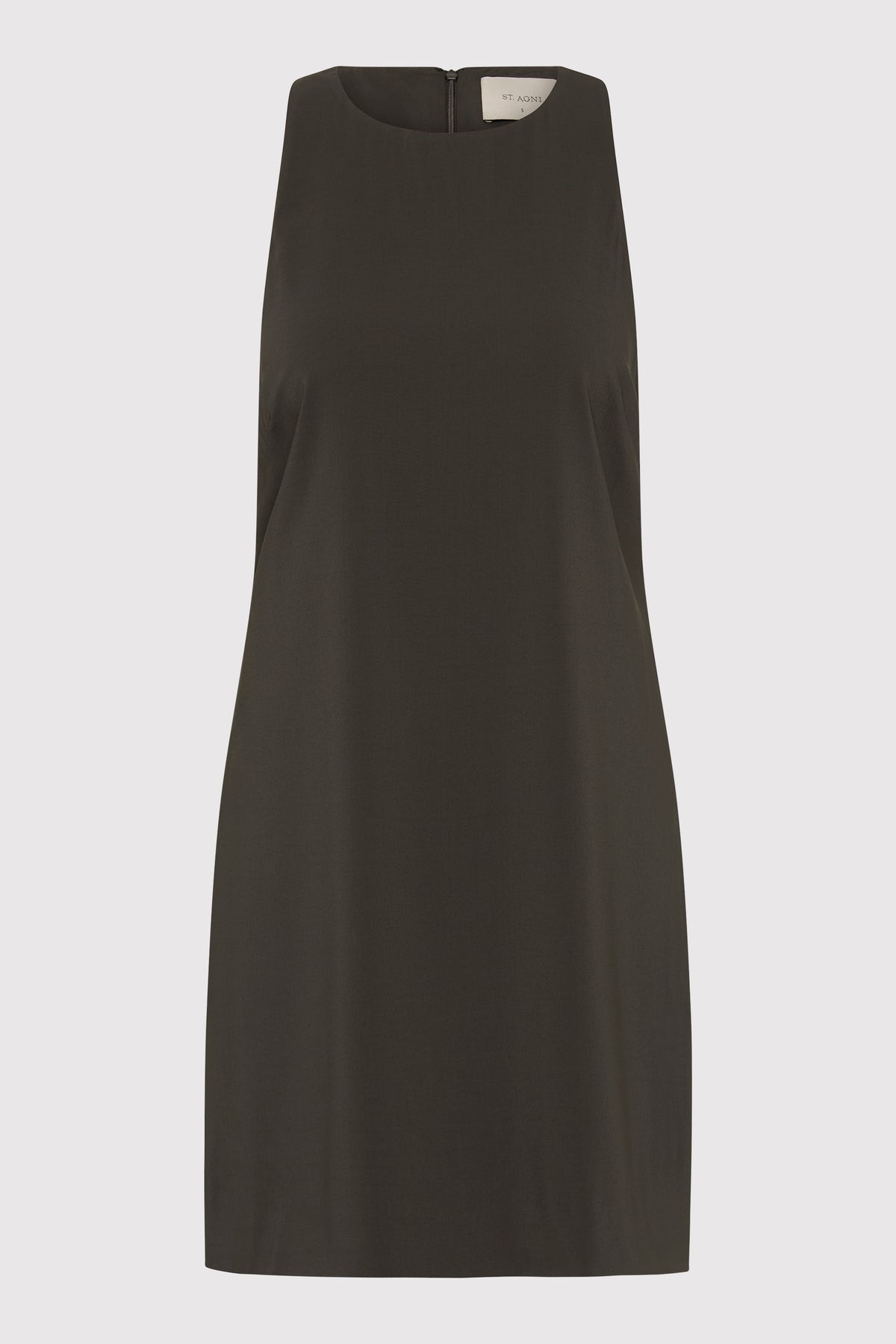Cut Away Shift Dress - Black Olive - 1
