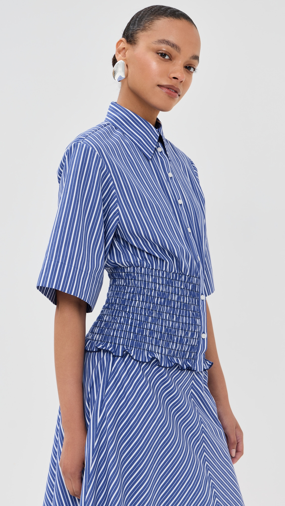 The Harte Button Up Shirt with Smocked Bodice - 3
