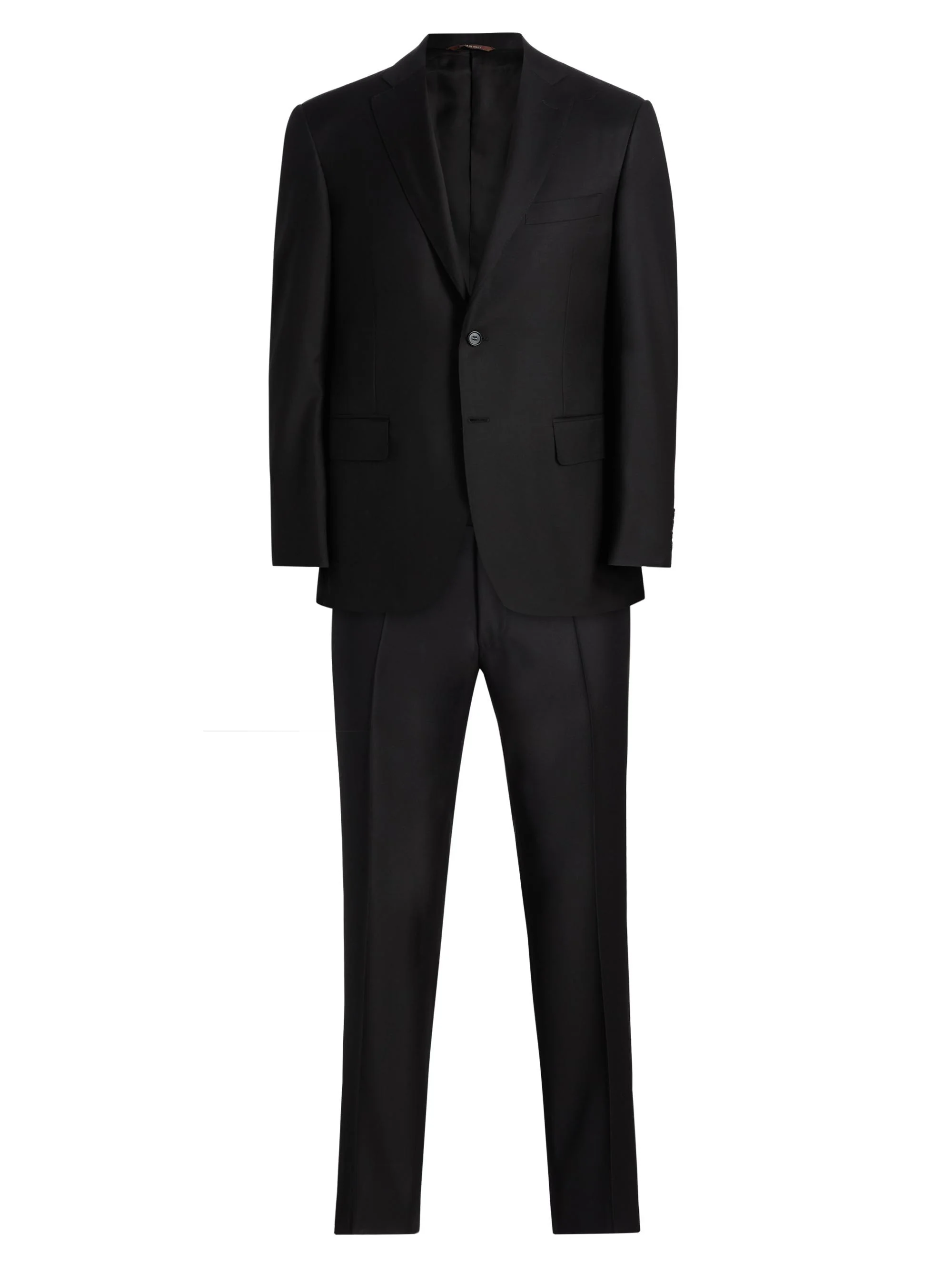 Men's Wool Single-Breasted Suit - Black - 1