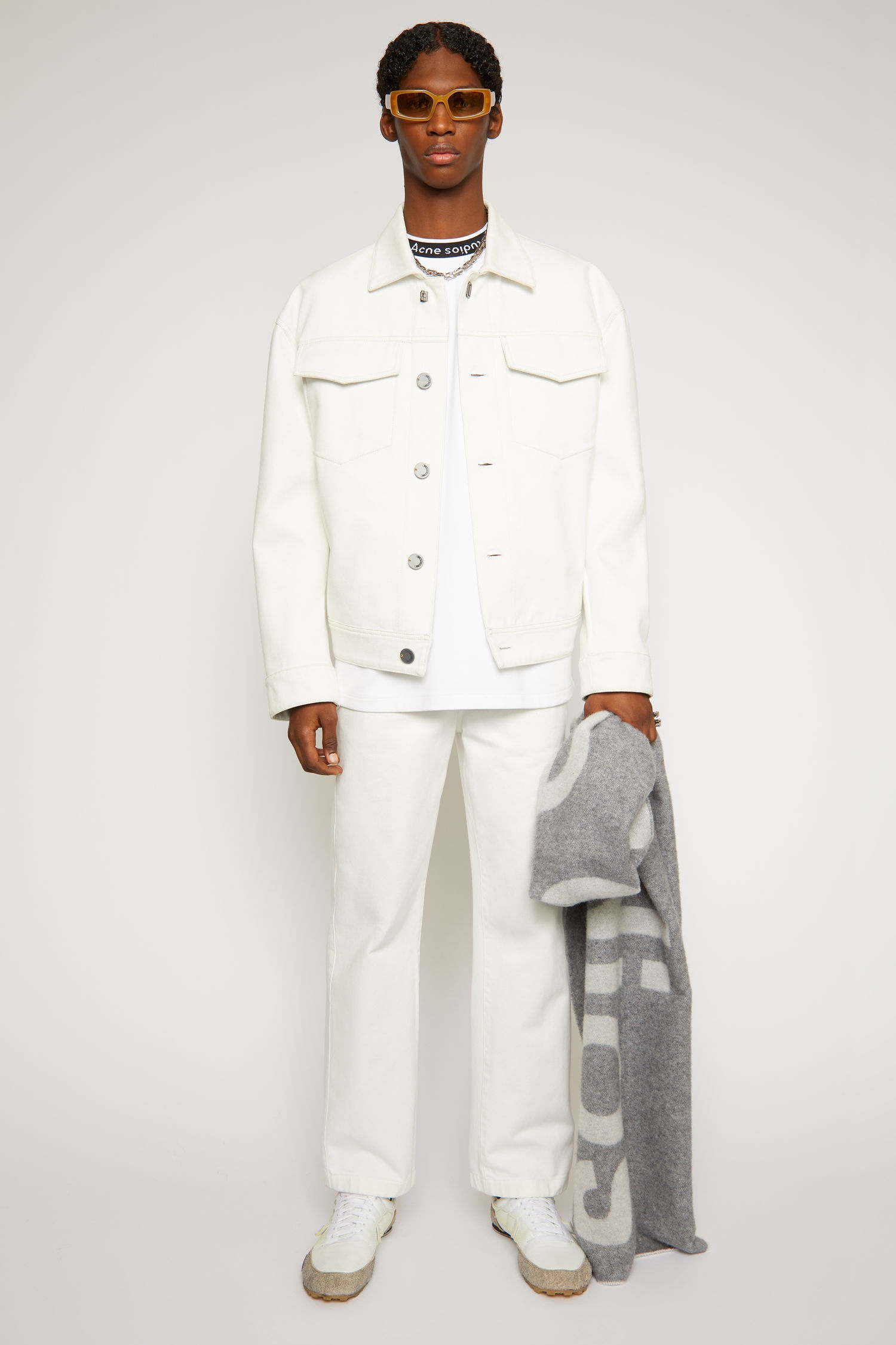 Cotton twill jacket off white - 2