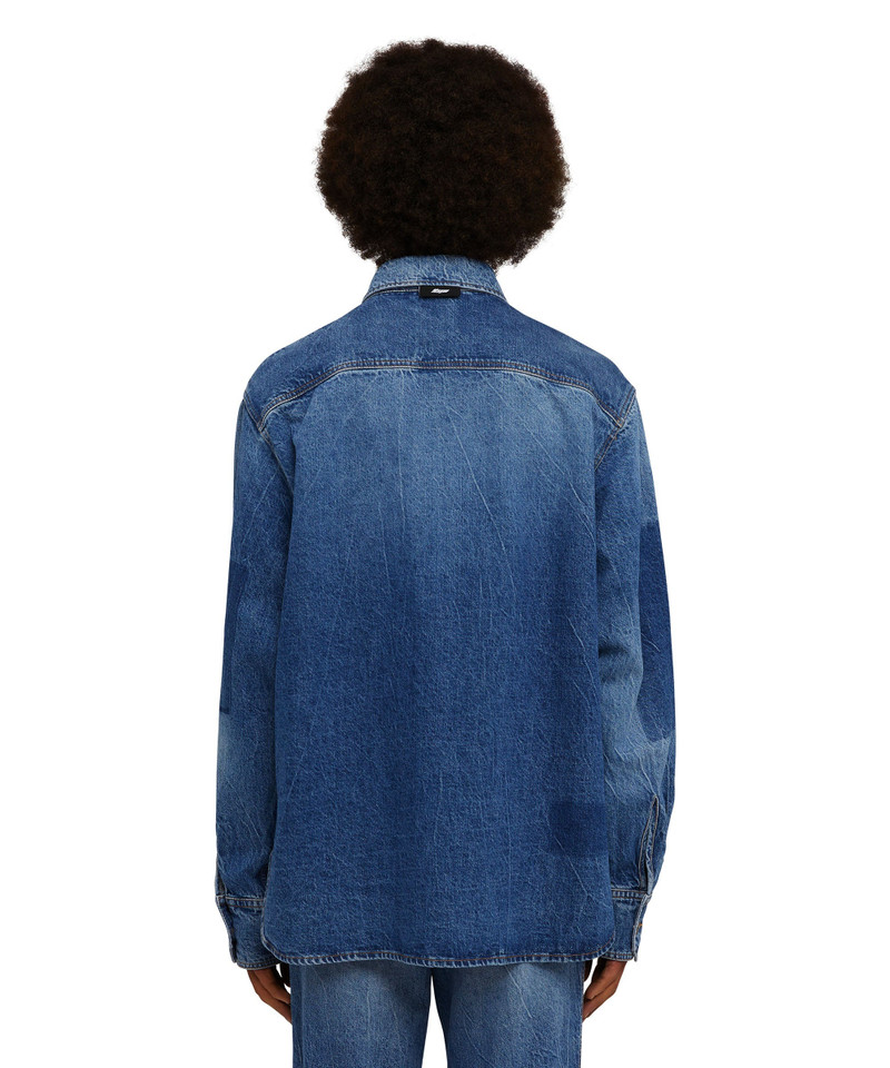 MSGM Cotton shirt with reserve patchwork outlook