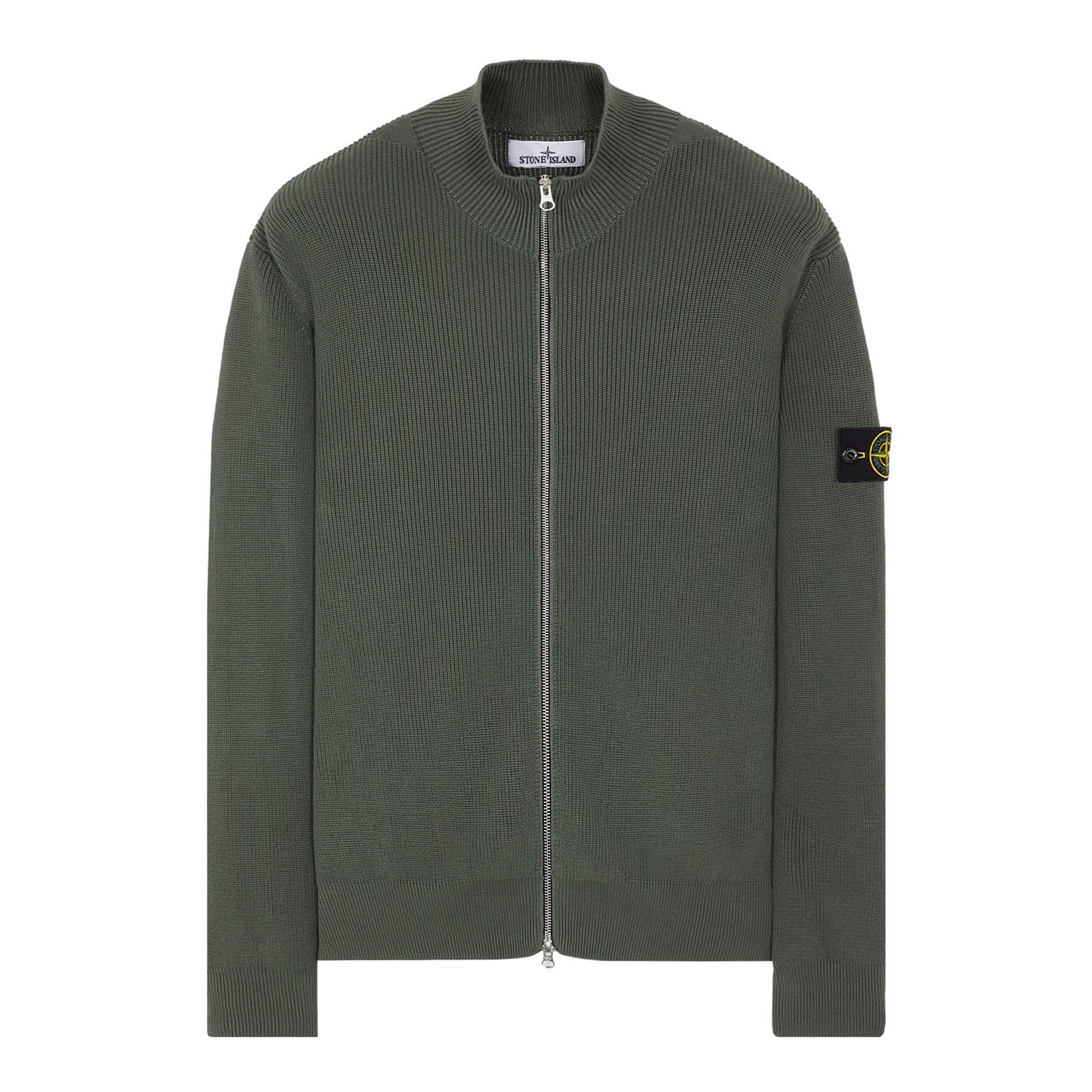 Stone Island – Lambswool Half-Zip Knit Olive