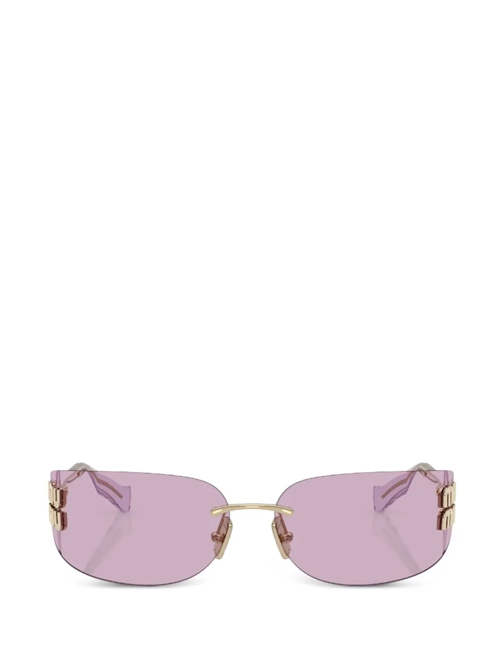 logo-plaque rimless sunglasses - 1