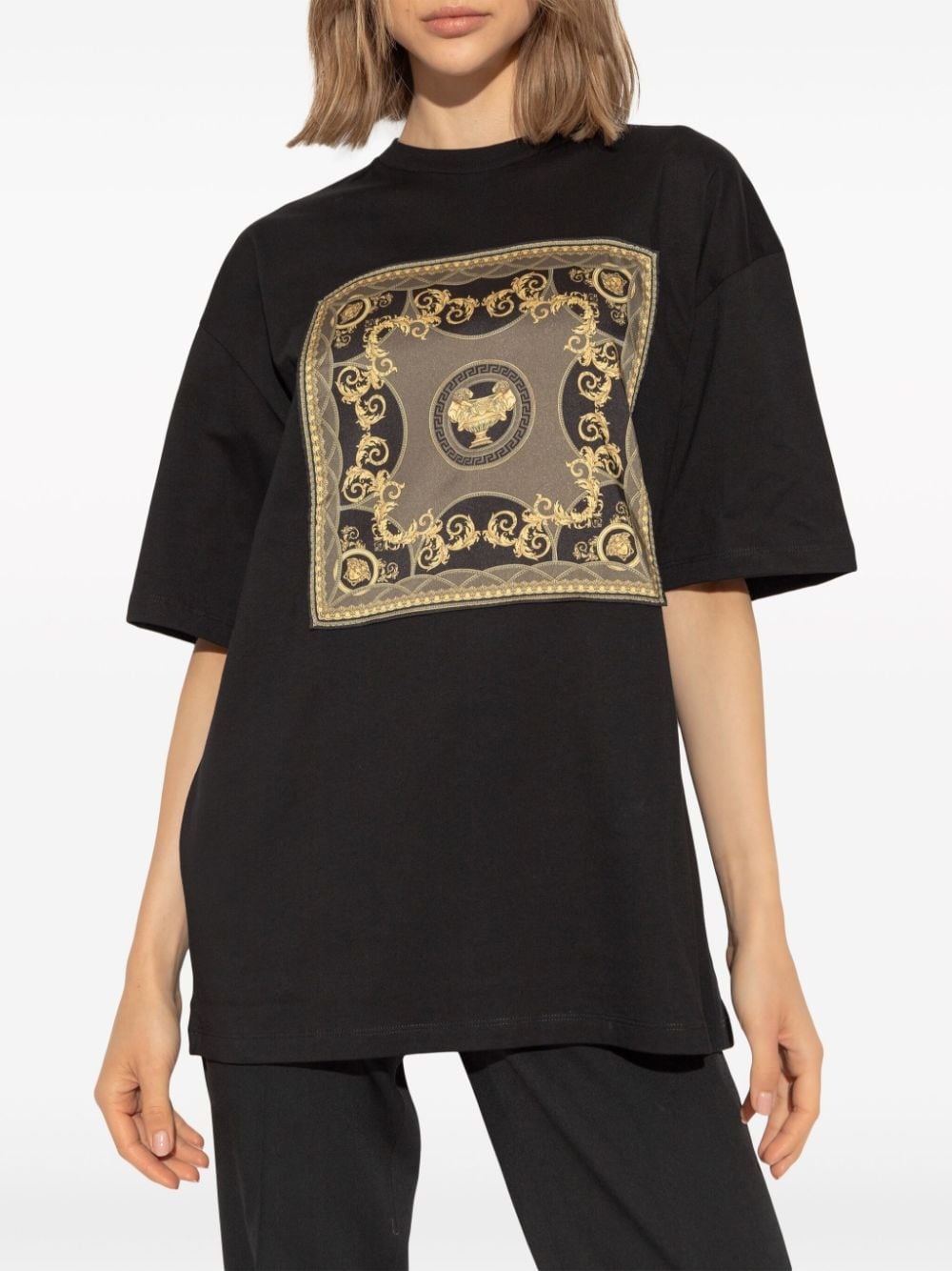 Barocco-print cotton T-shirt - 3