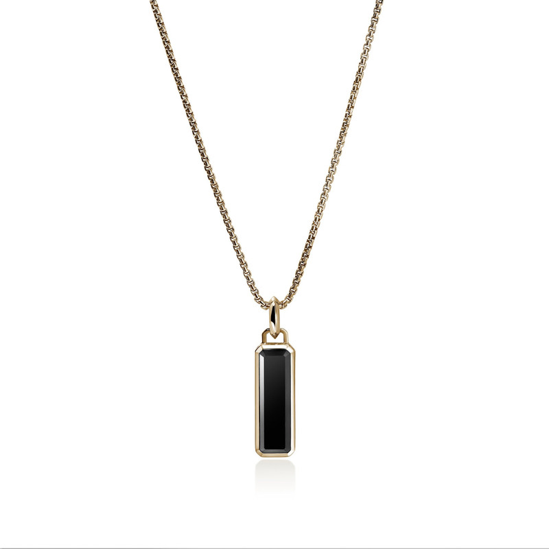 Black Onyx Talisman Pendant, Gold 3